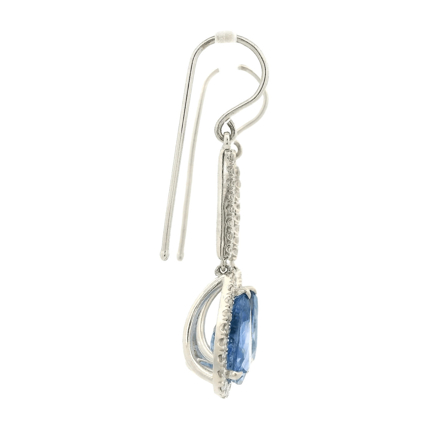 Pear Shape Ceylon Sapphire & Diamond Dangles - Forever Rox
