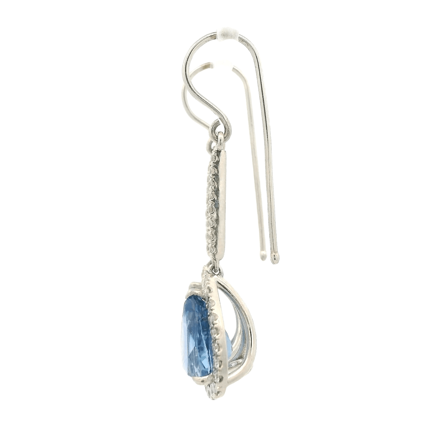 Pear Shape Ceylon Sapphire & Diamond Dangles - Forever Rox