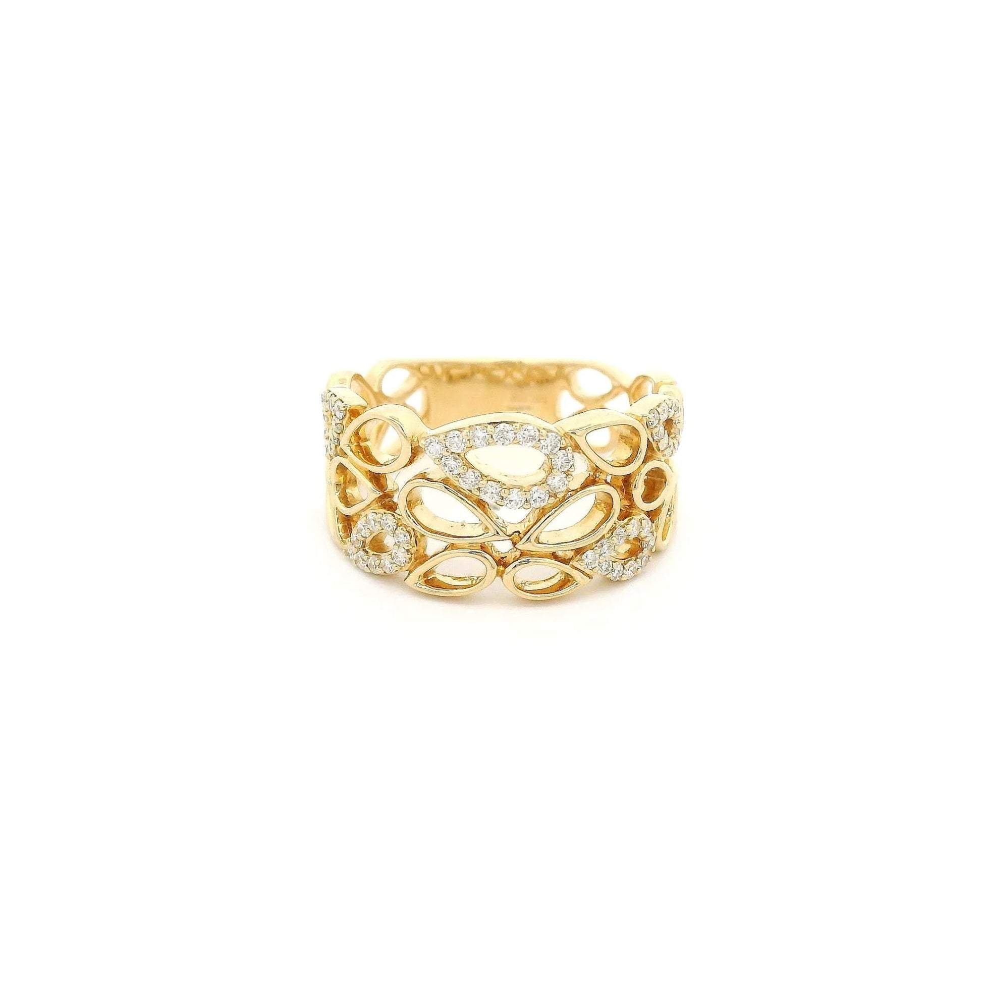 Pear Shape Design Ring with Diamond Bezels - Forever Rox Fine Jewelry