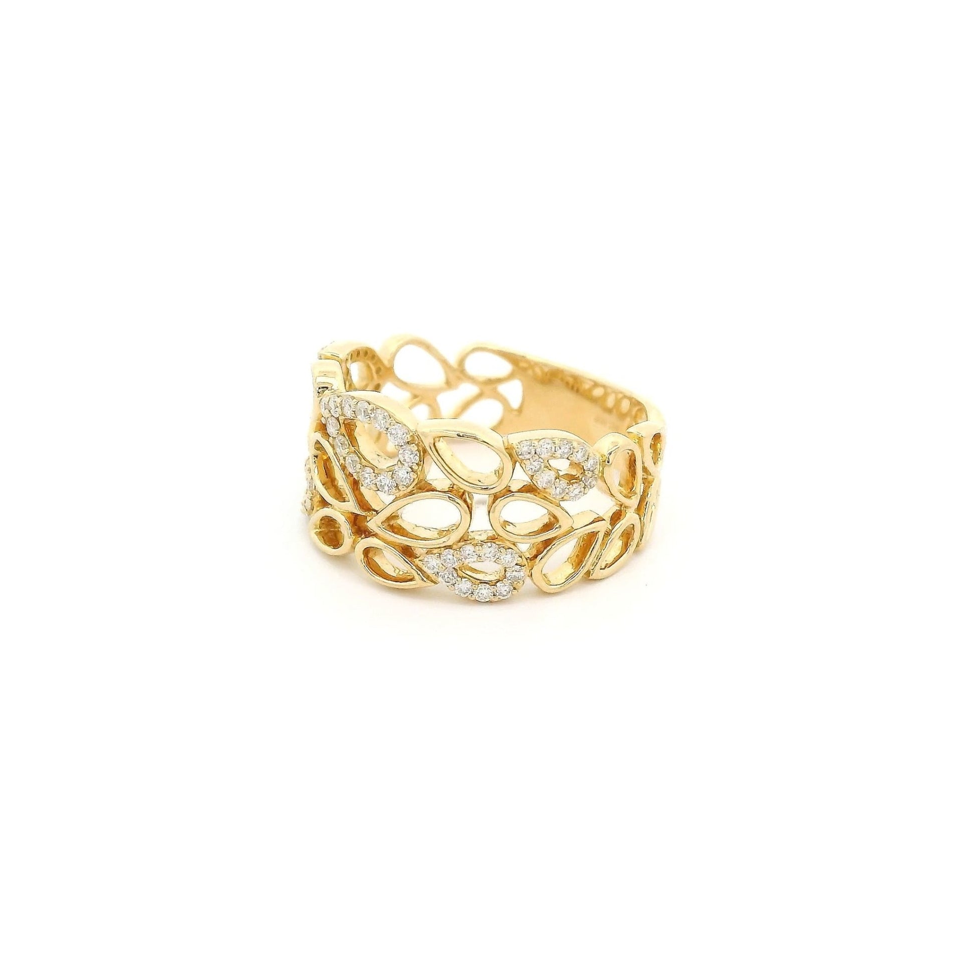 Pear Shape Design Ring with Diamond Bezels - Forever Rox Fine Jewelry