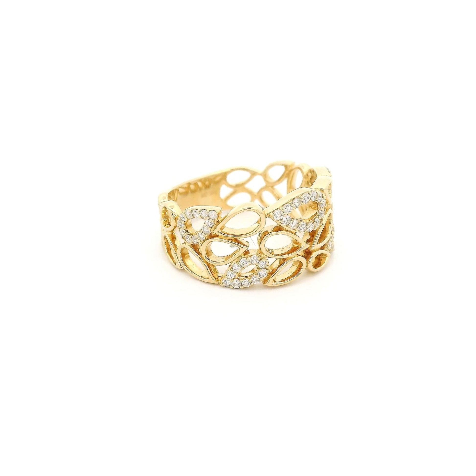 Pear Shape Design Ring with Diamond Bezels - Forever Rox Fine Jewelry