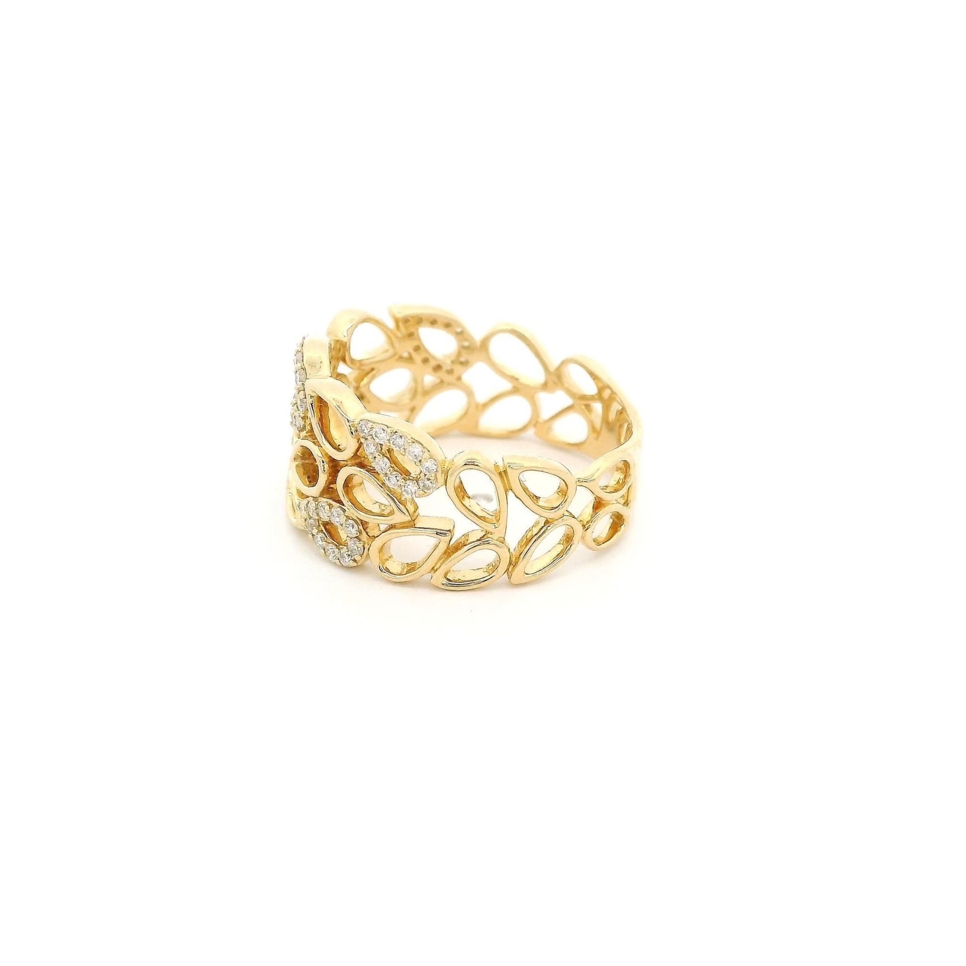 Pear Shape Design Ring with Diamond Bezels - Forever Rox Fine Jewelry