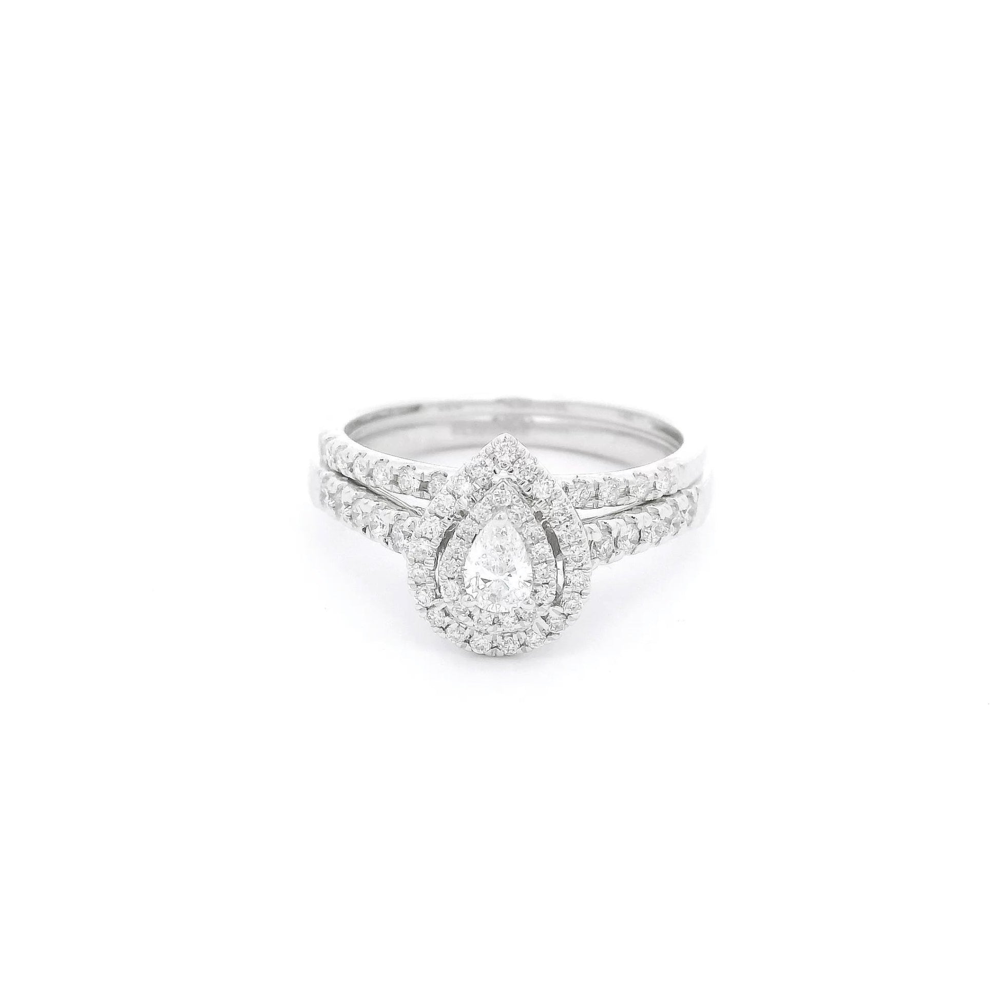 Pear Shape Diamond Ring & Diamond Band Band Sent - Forever Rox