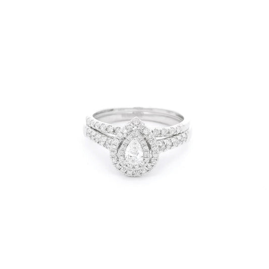 Pear Shape Diamond Ring & Diamond Band Band Sent - Forever Rox