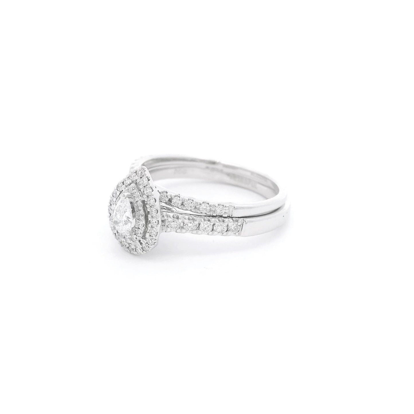 Pear Shape Diamond Ring & Diamond Band Band Sent - Forever Rox