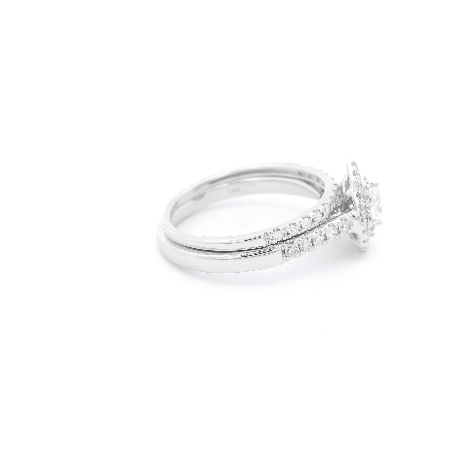 Pear Shape Diamond Ring & Diamond Band Band Sent - Forever Rox