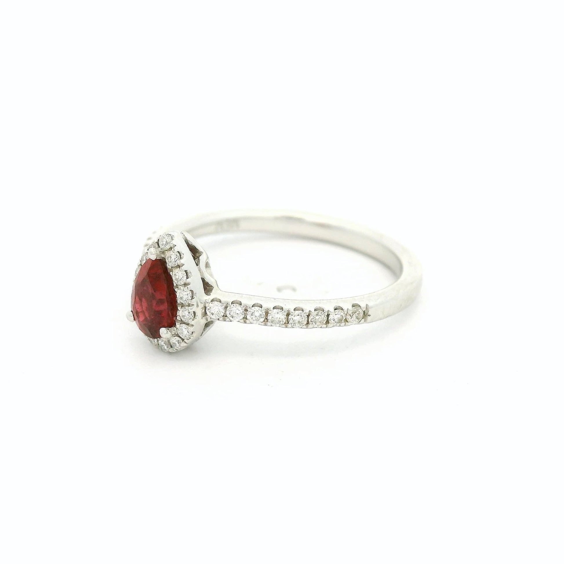 Pear Shape Ruby & Diamond Ring - Forever Rox