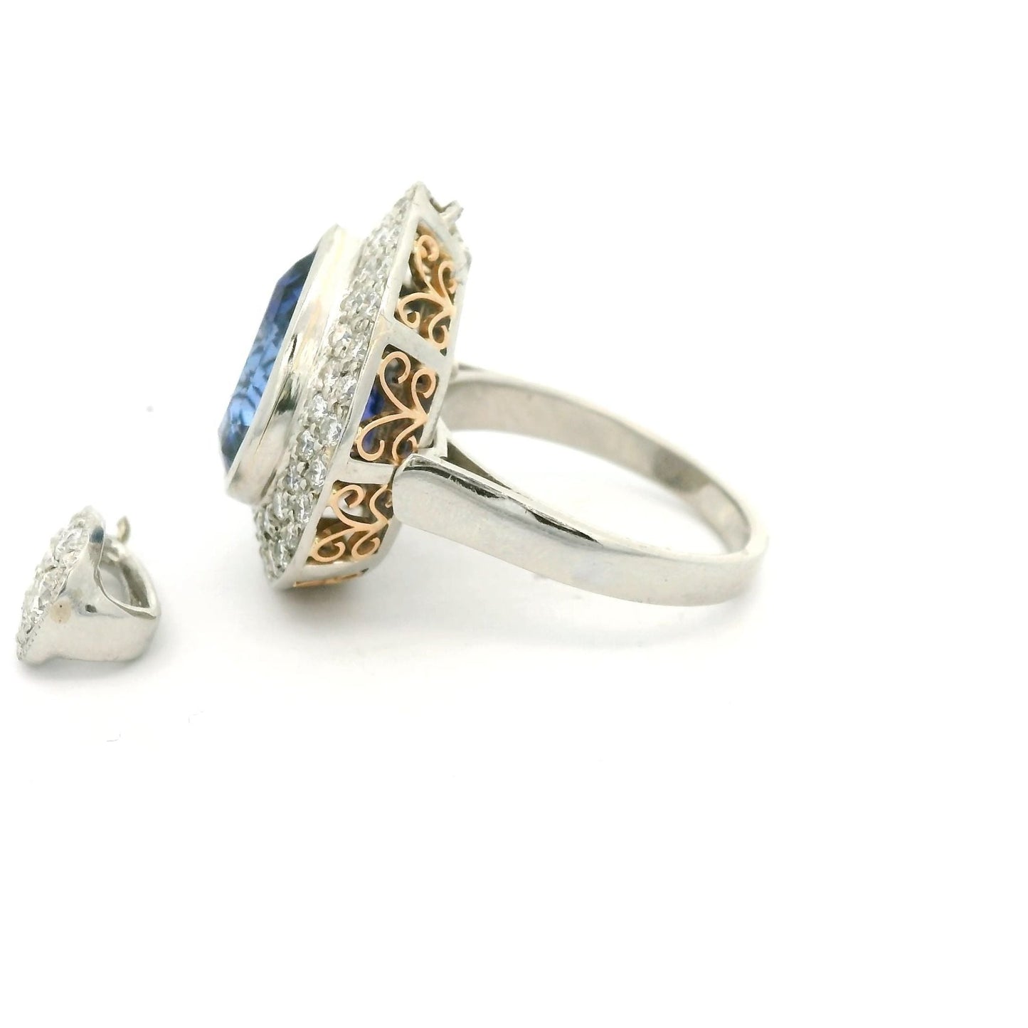 Pear Shape Tanzanite & Diamond Convertible to Pendant Ring with Diamond Bail - Forever Rox
