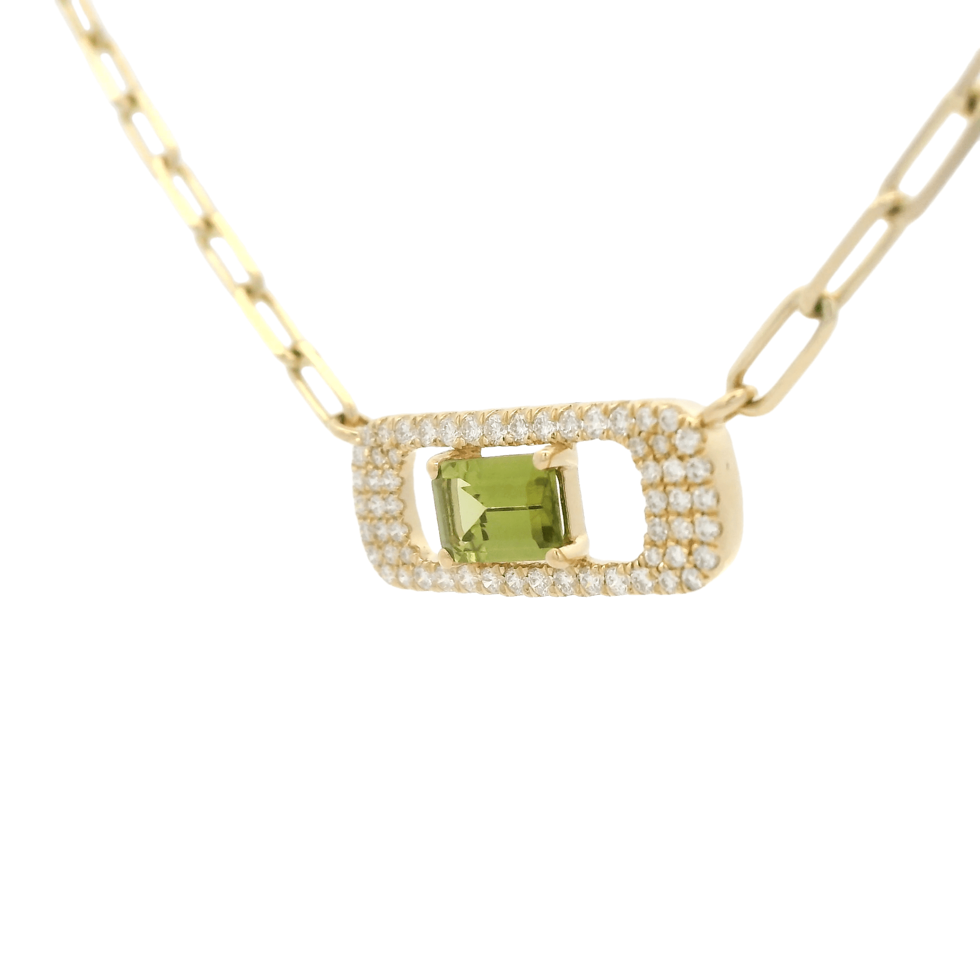 Peridot & Diamond Oval Pendant - Forever Rox