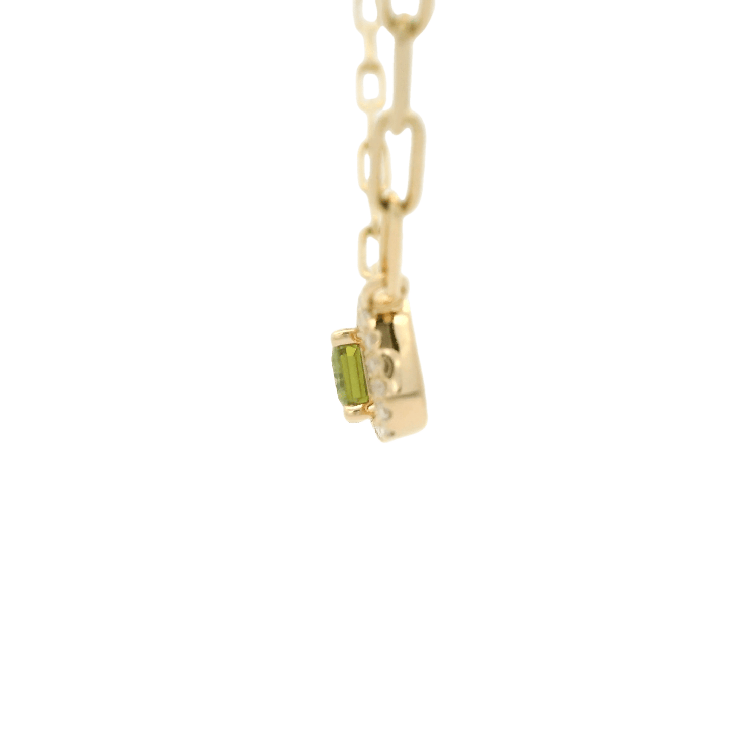 Peridot & Diamond Oval Pendant - Forever Rox