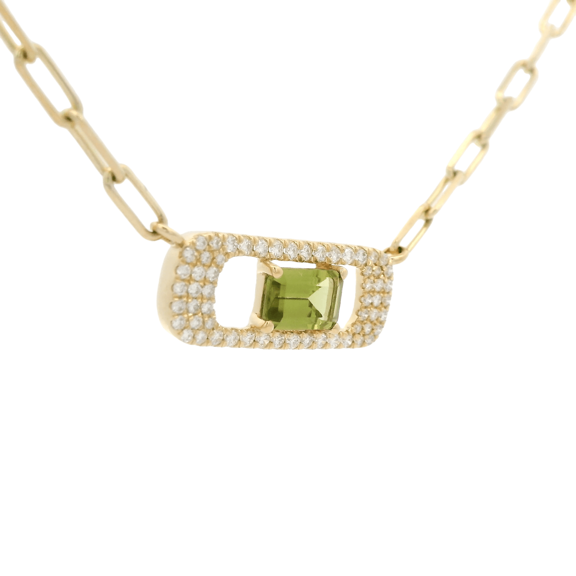 Peridot & Diamond Oval Pendant - Forever Rox