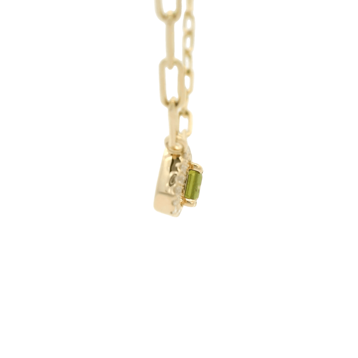 Peridot & Diamond Oval Pendant - Forever Rox