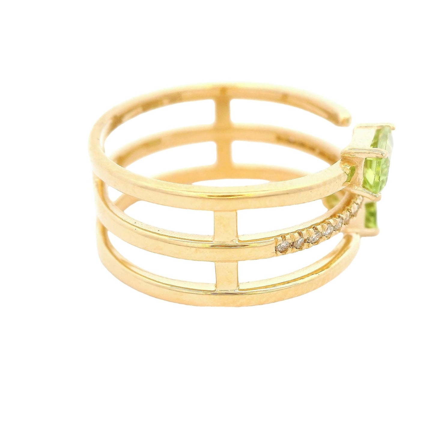 Peridot & Diamond Split Ring - Forever Rox
