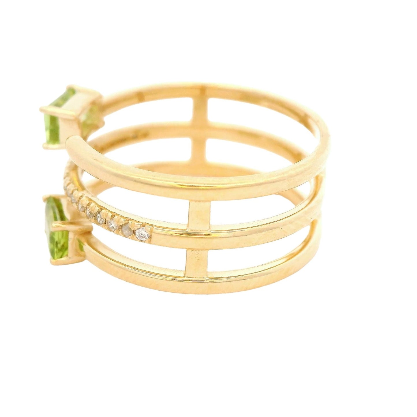 Peridot & Diamond Split Ring - Forever Rox