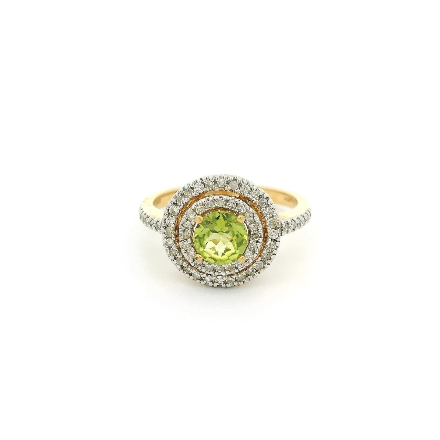 Peridot Ring With Double Diamond Halo - Forever Rox Fine Jewelry