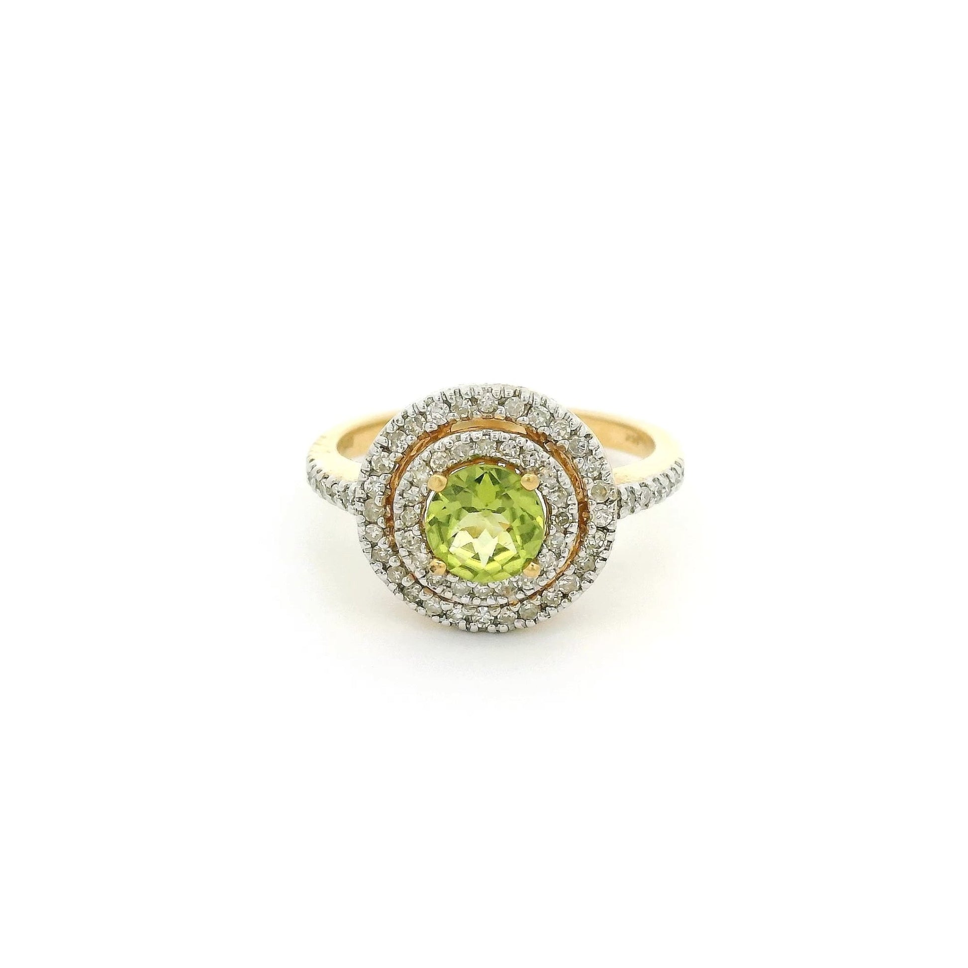 Peridot Ring With Double Diamond Halo - Forever Rox Fine Jewelry