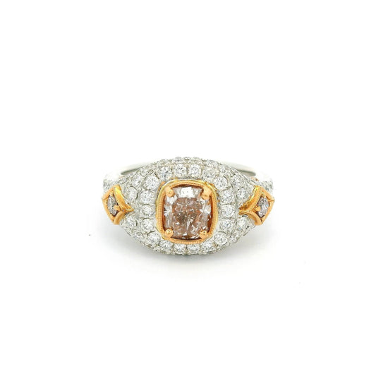 Pink Diamond & Diamond Ring With Pink Diamonds on The Side - Forever Rox