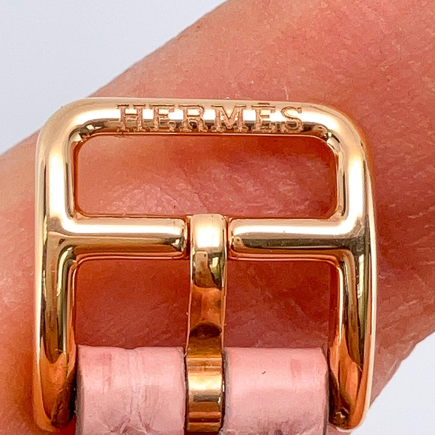 Pink Mini Heure H Diamond Bezel Watch by Hermes, 18k - Forever Rox