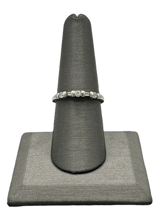 Platinum Round & Baguette Cut Diamond Band - Forever Rox