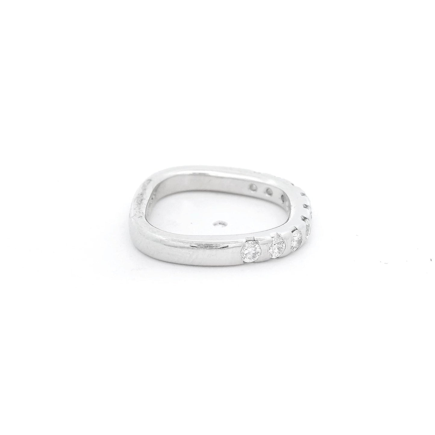 Platinum Stuart Moore Square Shank Diamond Band - Forever Rox Fine Jewelry