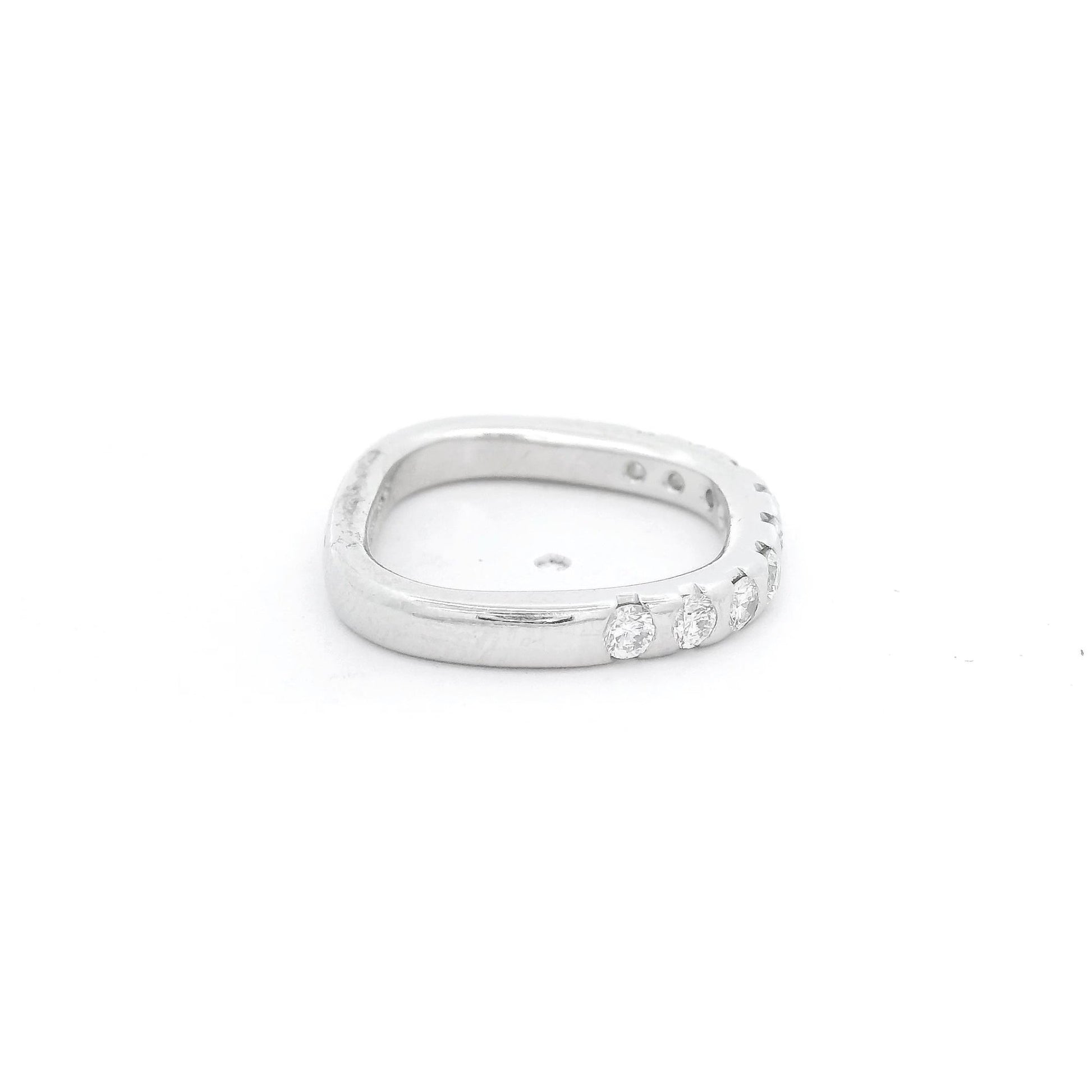Platinum Stuart Moore Square Shank Diamond Band - Forever Rox Fine Jewelry