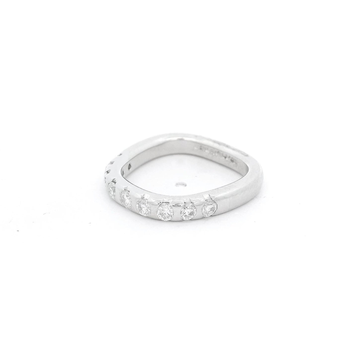 Platinum Stuart Moore Square Shank Diamond Band - Forever Rox Fine Jewelry