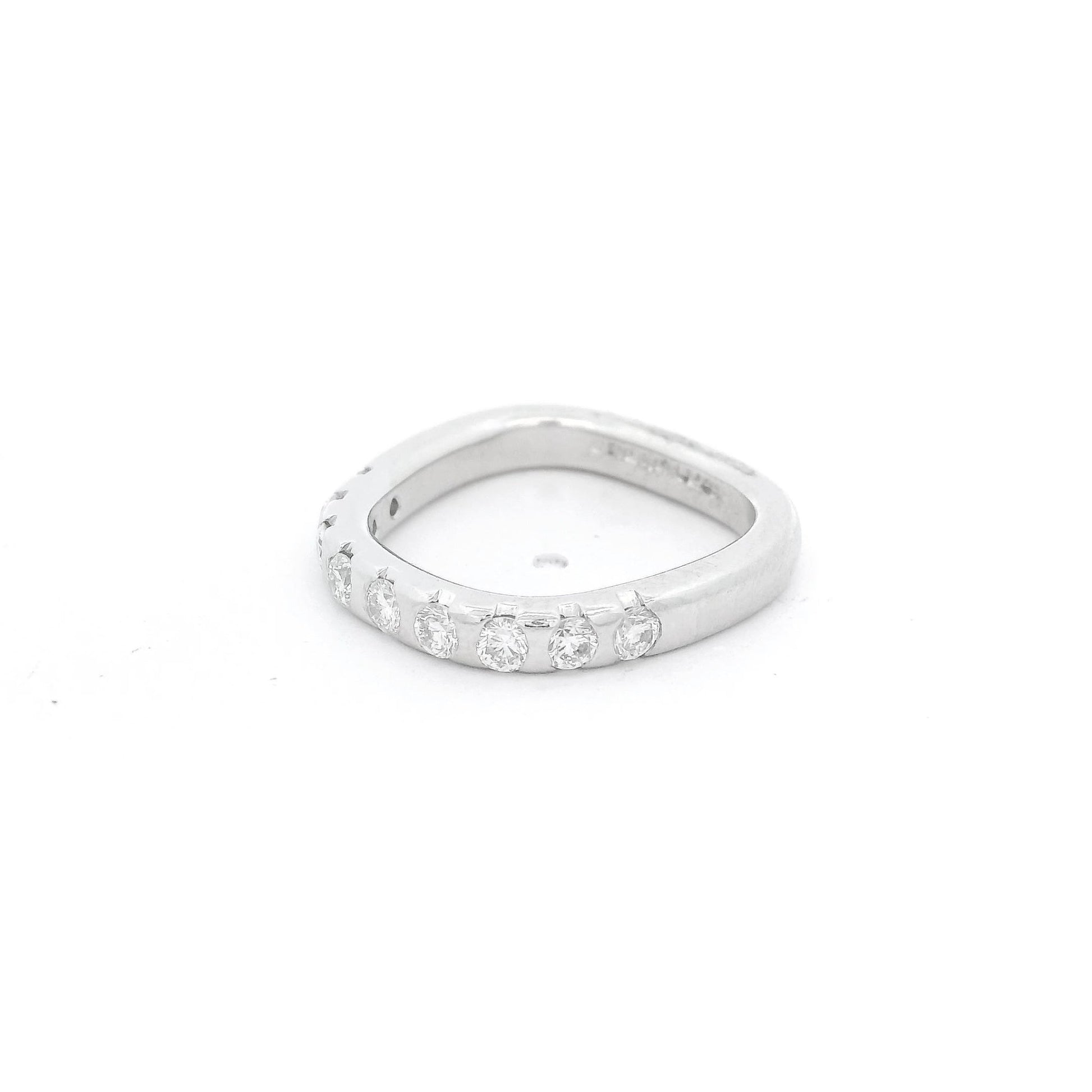 Platinum Stuart Moore Square Shank Diamond Band - Forever Rox Fine Jewelry