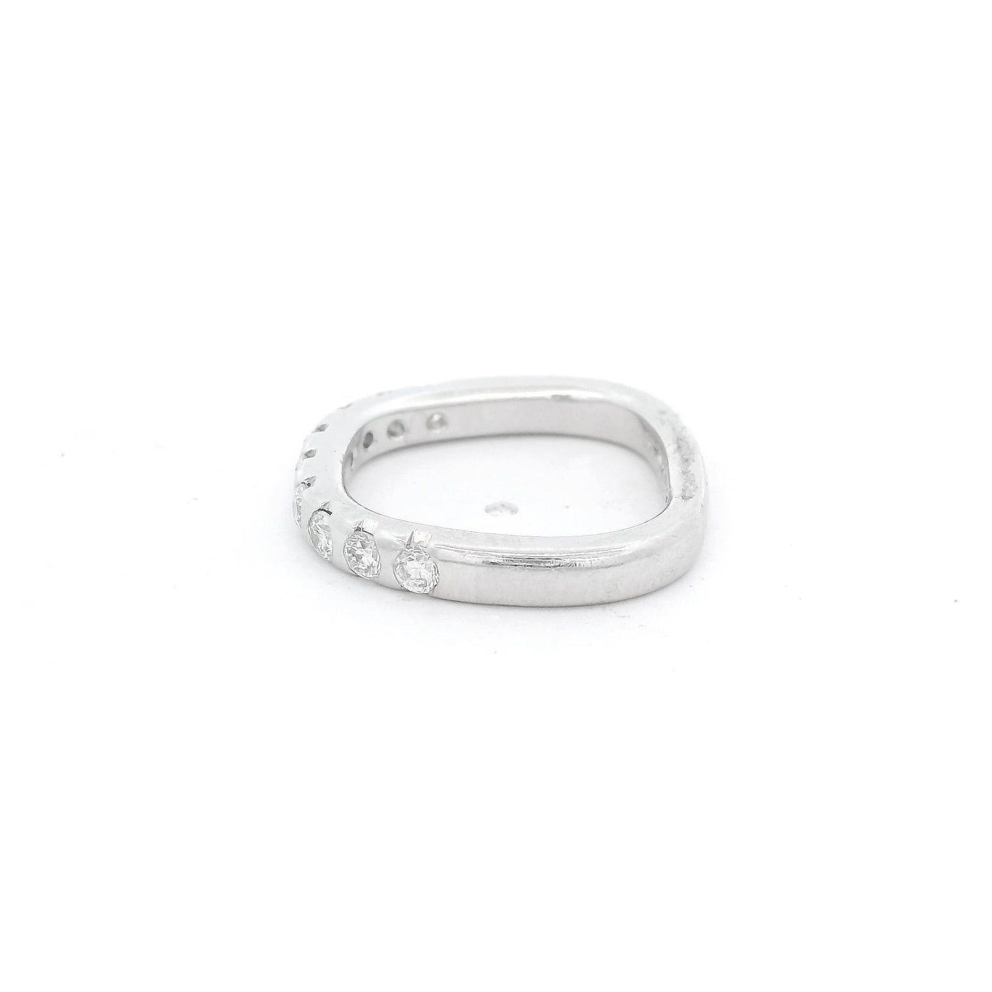 Platinum Stuart Moore Square Shank Diamond Band - Forever Rox Fine Jewelry