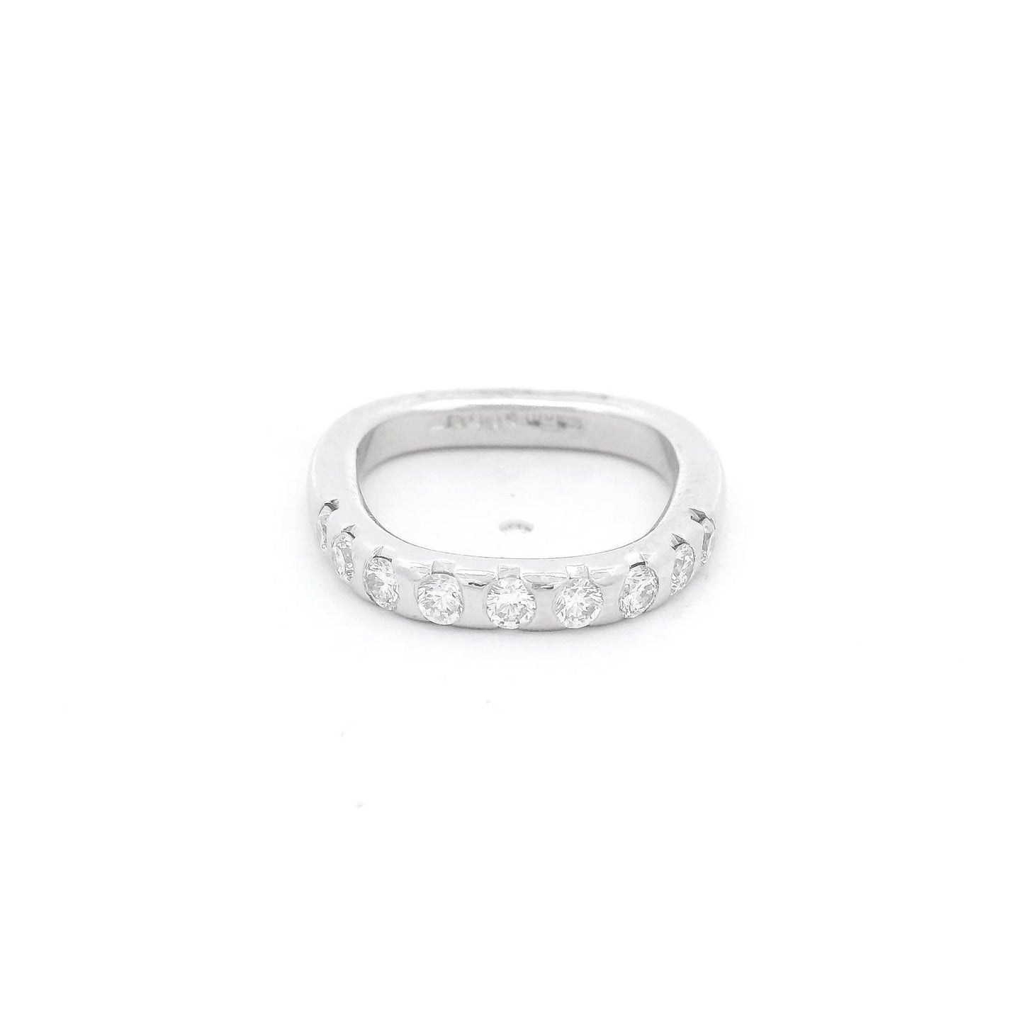 Platinum Stuart Moore Square Shank Diamond Band - Forever Rox Fine Jewelry