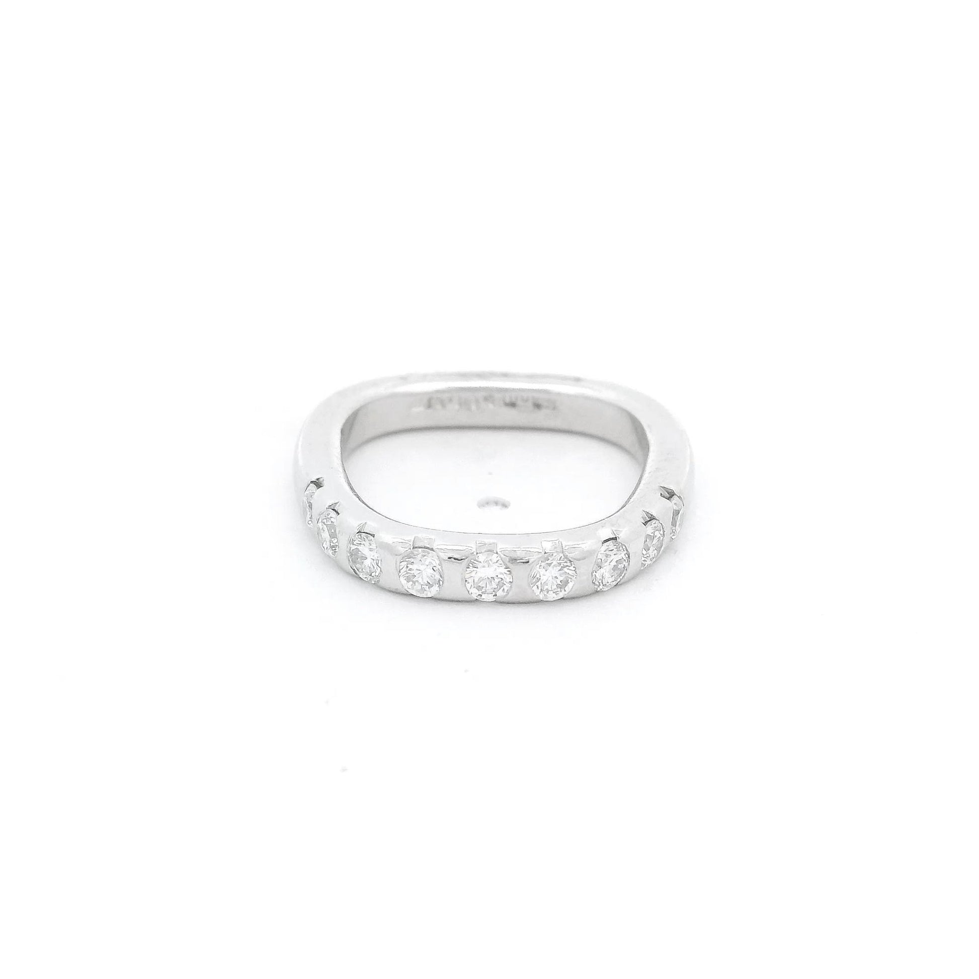 Platinum Stuart Moore Square Shank Diamond Band - Forever Rox Fine Jewelry