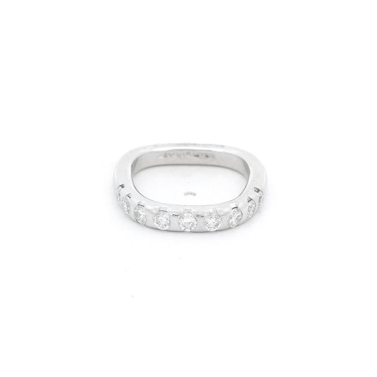Platinum Stuart Moore Square Shank Diamond Band - Forever Rox Fine Jewelry