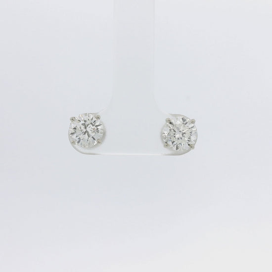 A Pair of White Gold Round Cut Diamond Stud Earrings at Forever Rox Fine Jewelry, Lake Tahoes Best Jewelry Store