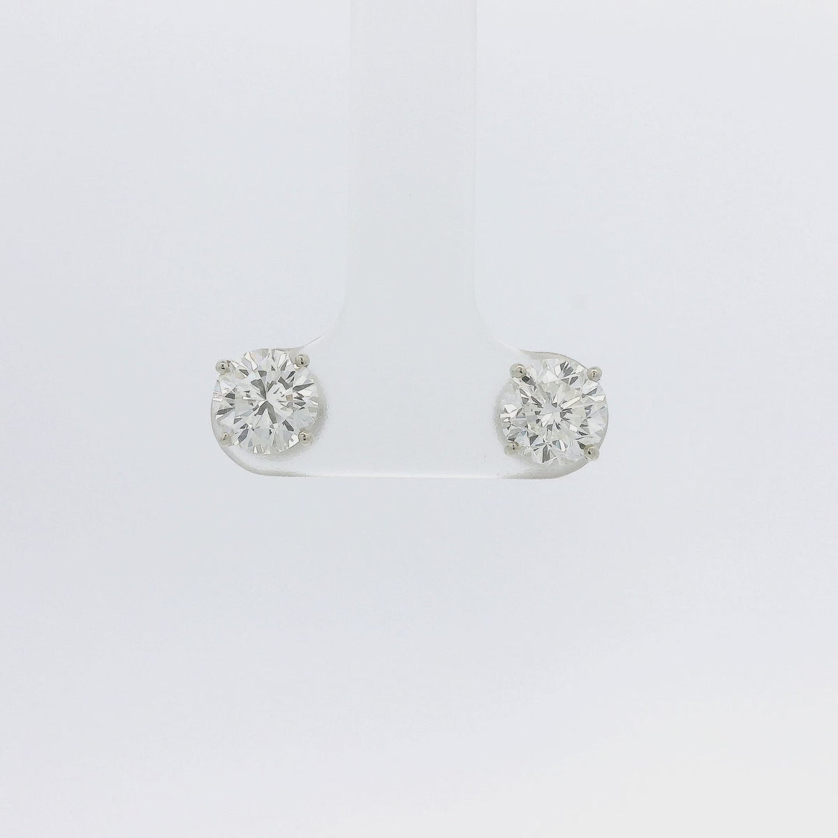 A Pair of White Gold Round Cut Diamond Stud Earrings at Forever Rox Fine Jewelry, Lake Tahoes Best Jewelry Store