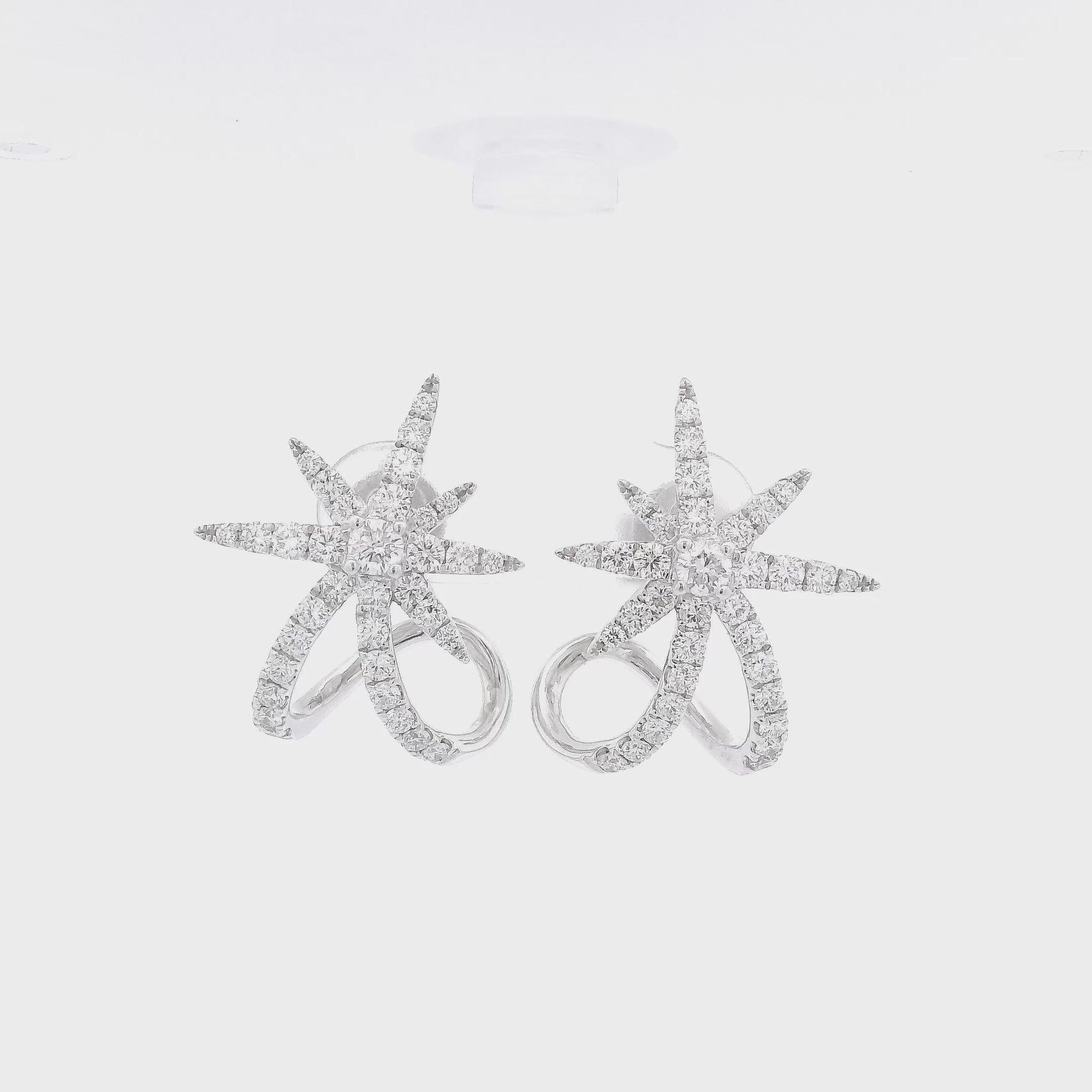 Diamond Star Studs that wrap under your earlobe Forever Rox Fine Jewelry
