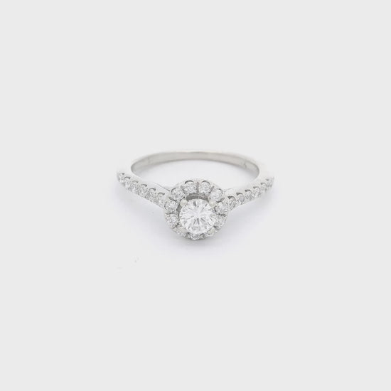White Gold Diamond bridal ring with diamonds on band at Forever Rox Fine Jewelry
