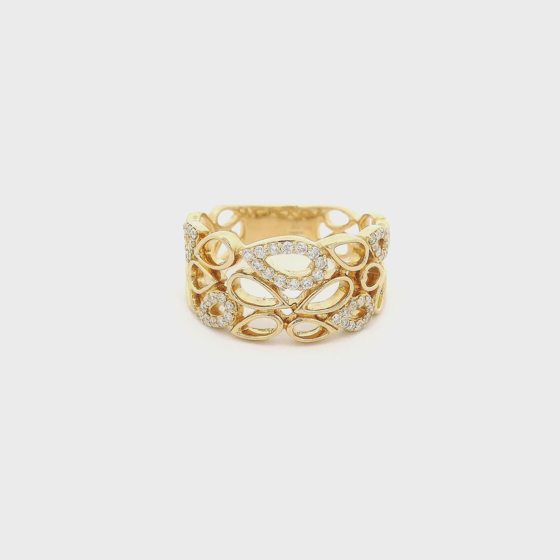 A Yellow Gold Ring withPear/teardrop shapes and a couple with diamonds at Forever Rox Fine Jewelry, Lake Tahoes Best Jewelry Store