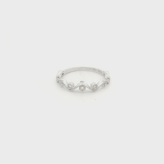 A White Gold Vine Design Band with Natural Diamonds at Forever Rox Fine Jewelry, Lake Tahoes Best Jewelry Store