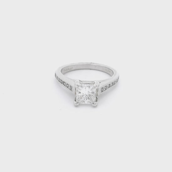 White gold bridal ring with princess cut diamonds at Forever Rox Fine Jewelry
