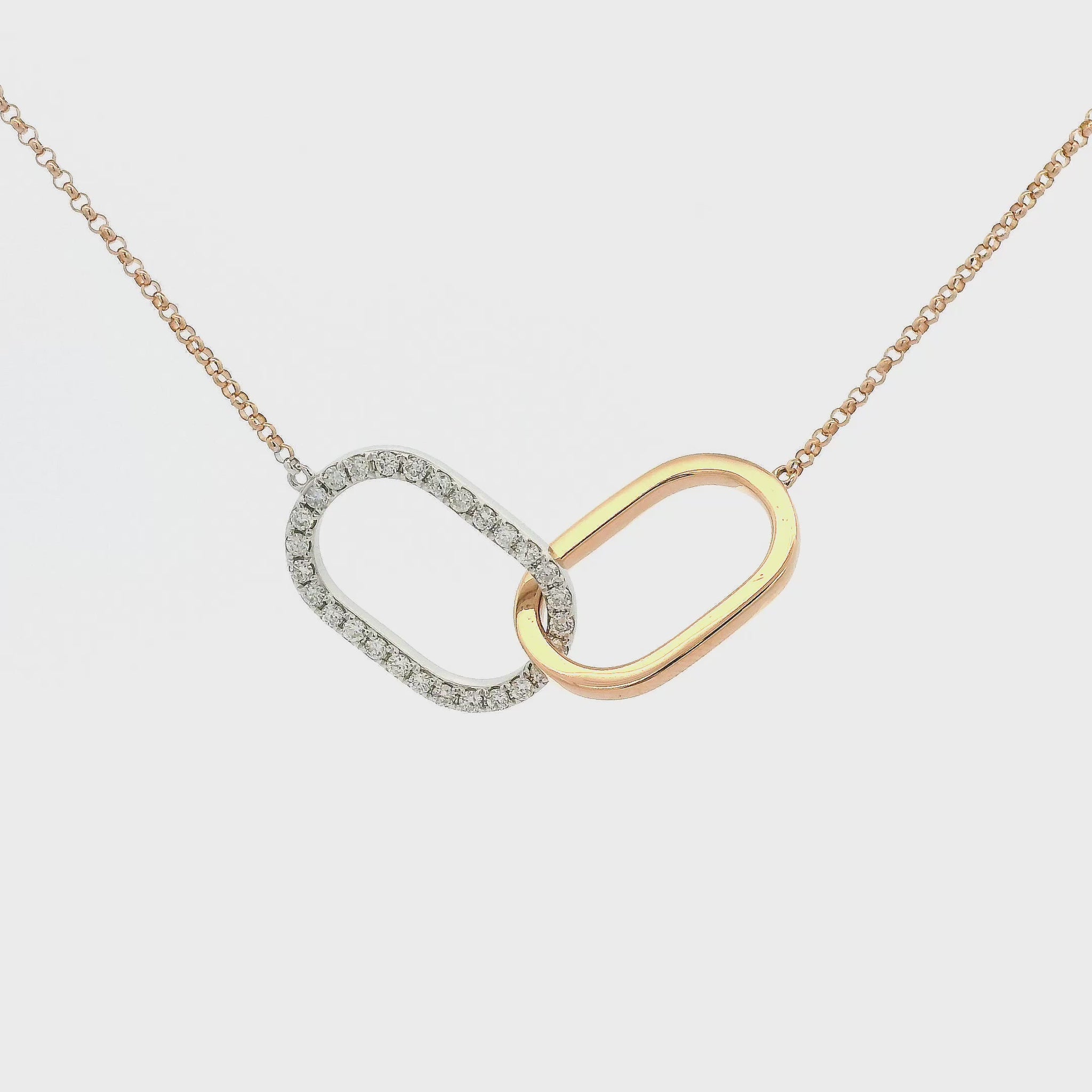 Rose Gold Interlocked Diamond Circle Pendant Forever Rox Fine Jewelry