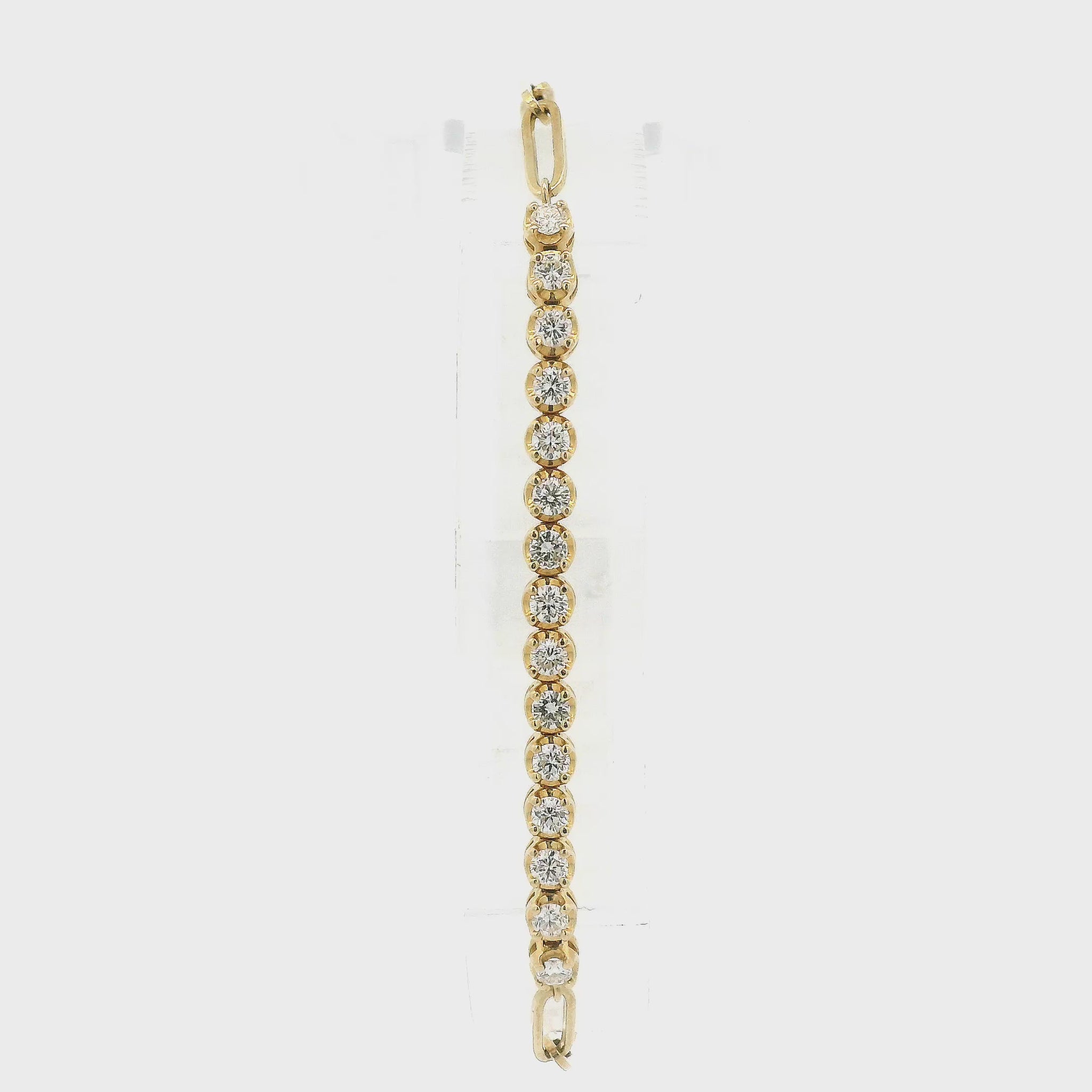 A Yellow Gold Bracelet with a 15 prong set round cut Diamonds set in the center at Forever Rox Fine Jewelry, Lake Tahoes Best Jewelry Store
