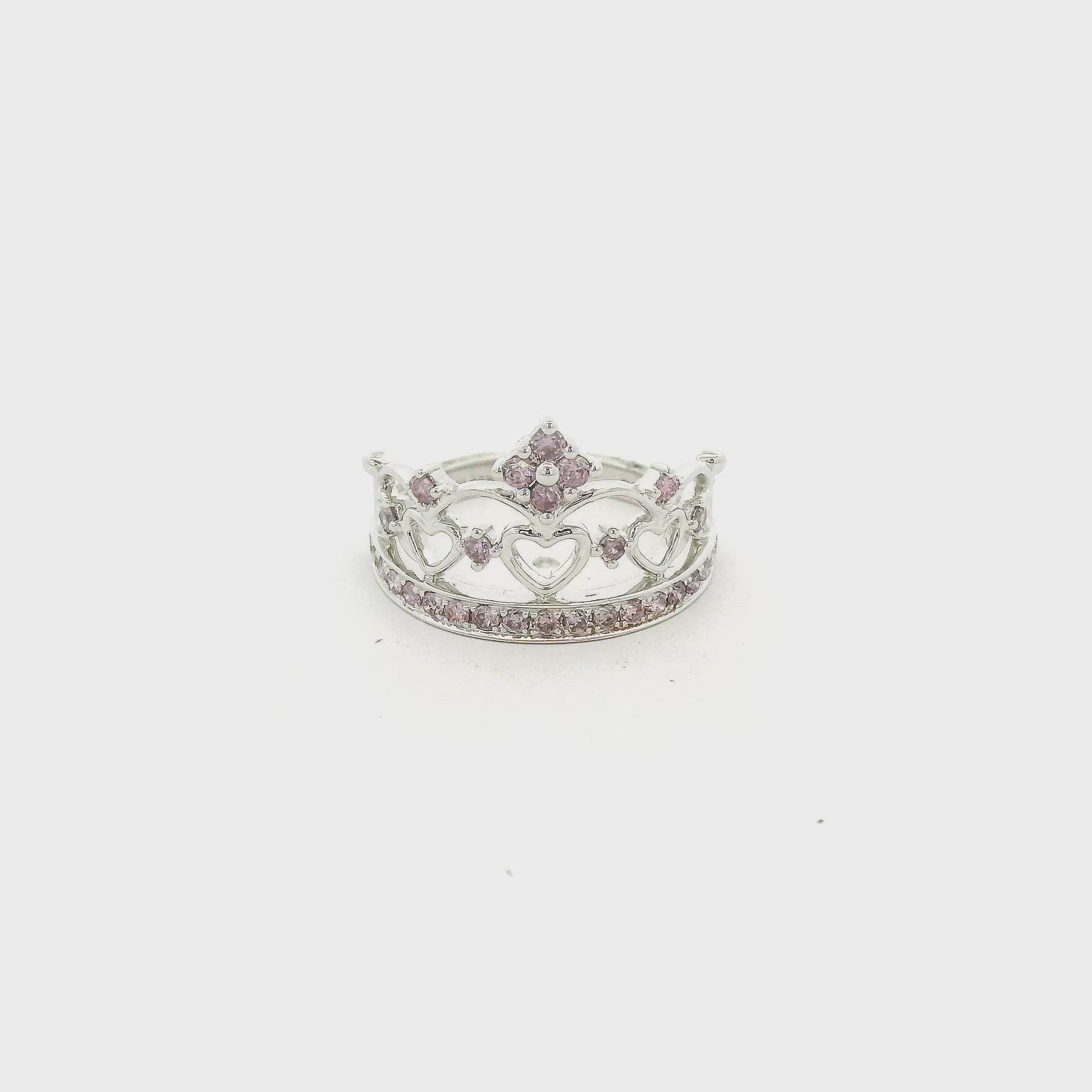 A White Gold Crown Ring with natural Fancy Pink Diamonds at Forever Rox Fine Jewelry, Lake Tahoes Best Jewelry Store