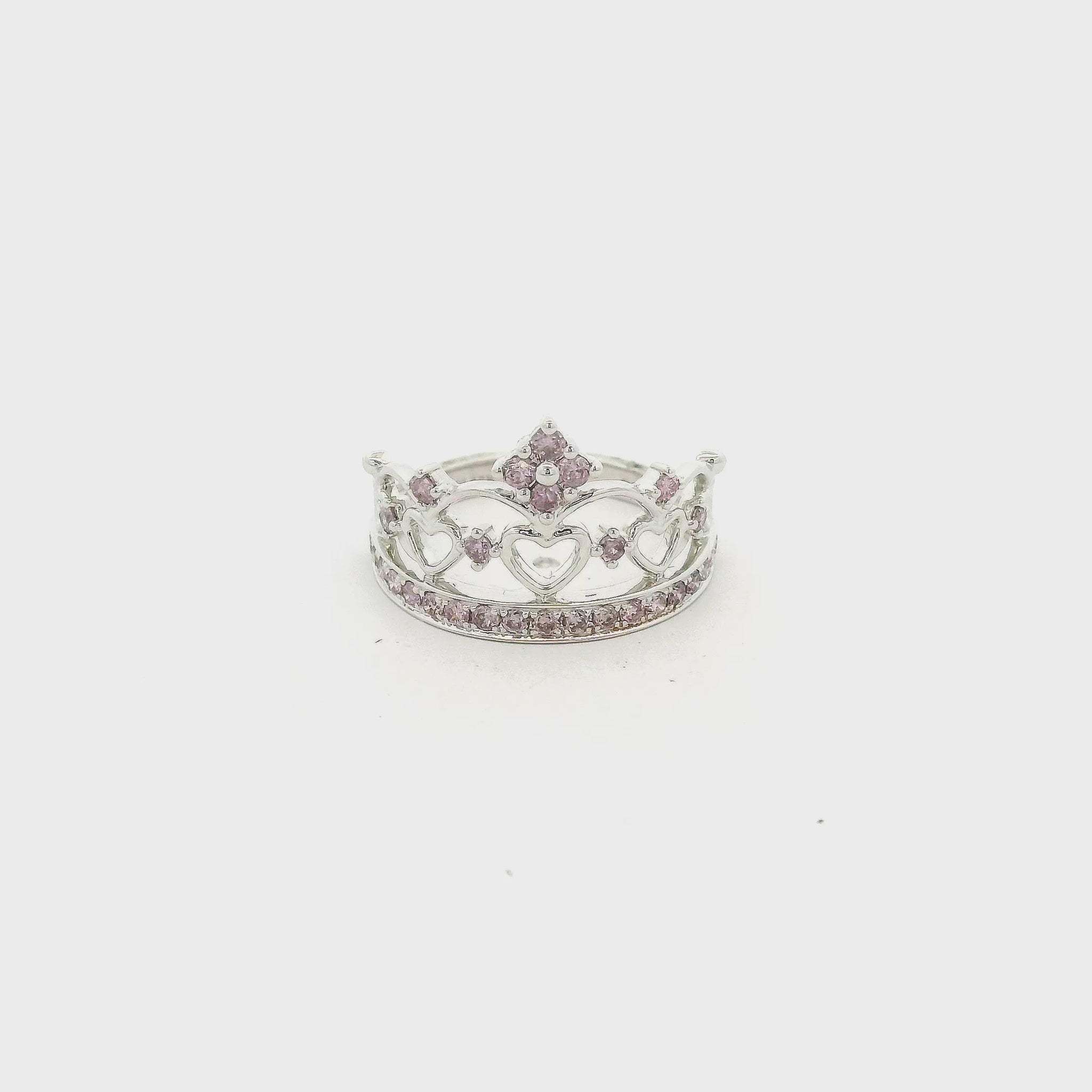 A White Gold Crown Ring with natural Fancy Pink Diamonds at Forever Rox Fine Jewelry, Lake Tahoes Best Jewelry Store