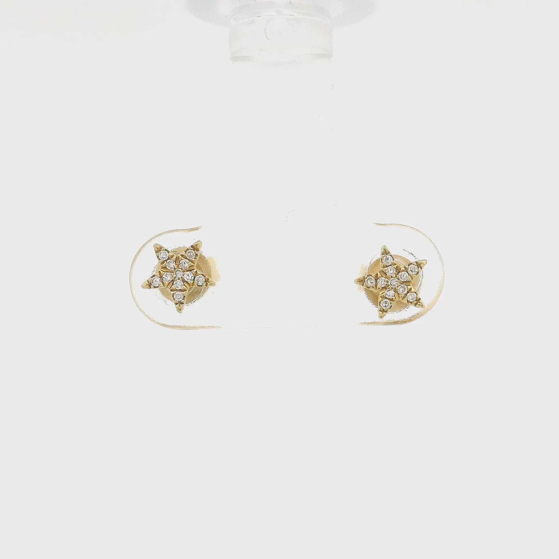 Yellow Gold Star Stud Earrings With Diamonds hat Forever Rox Fine Jewelry 