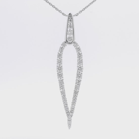 A White Gold Tear Drop Shape Pendant with Diamonds prong and bezel set all around at Forever Rox Fine Jewelry, Lake Tahoes Best Jewelry Store