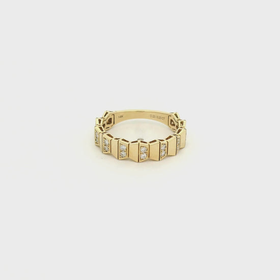 A Yellow Gold Geometric Band with natural Diamonds at Forever Rox Fine Jewelry, Lake Tahoes Best Jewelry Store