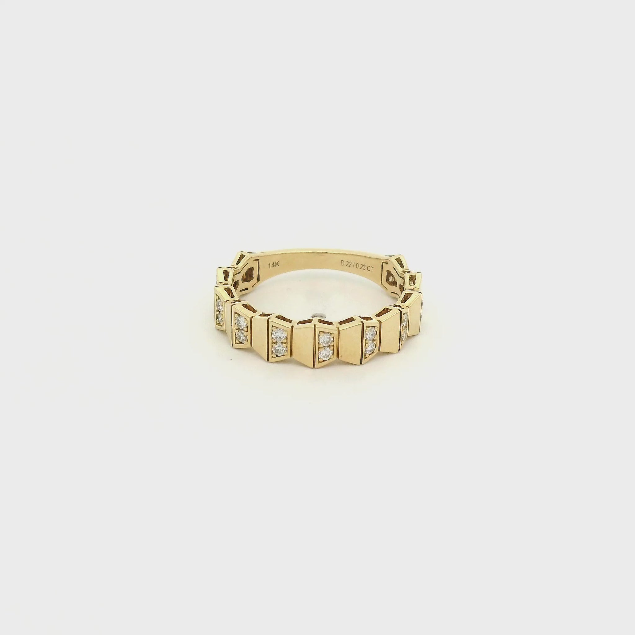 A Yellow Gold Geometric Band with natural Diamonds at Forever Rox Fine Jewelry, Lake Tahoes Best Jewelry Store