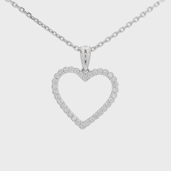 Heart Shaped Diamond Pendant in White Gold at Forever Rox Fine Jewelry