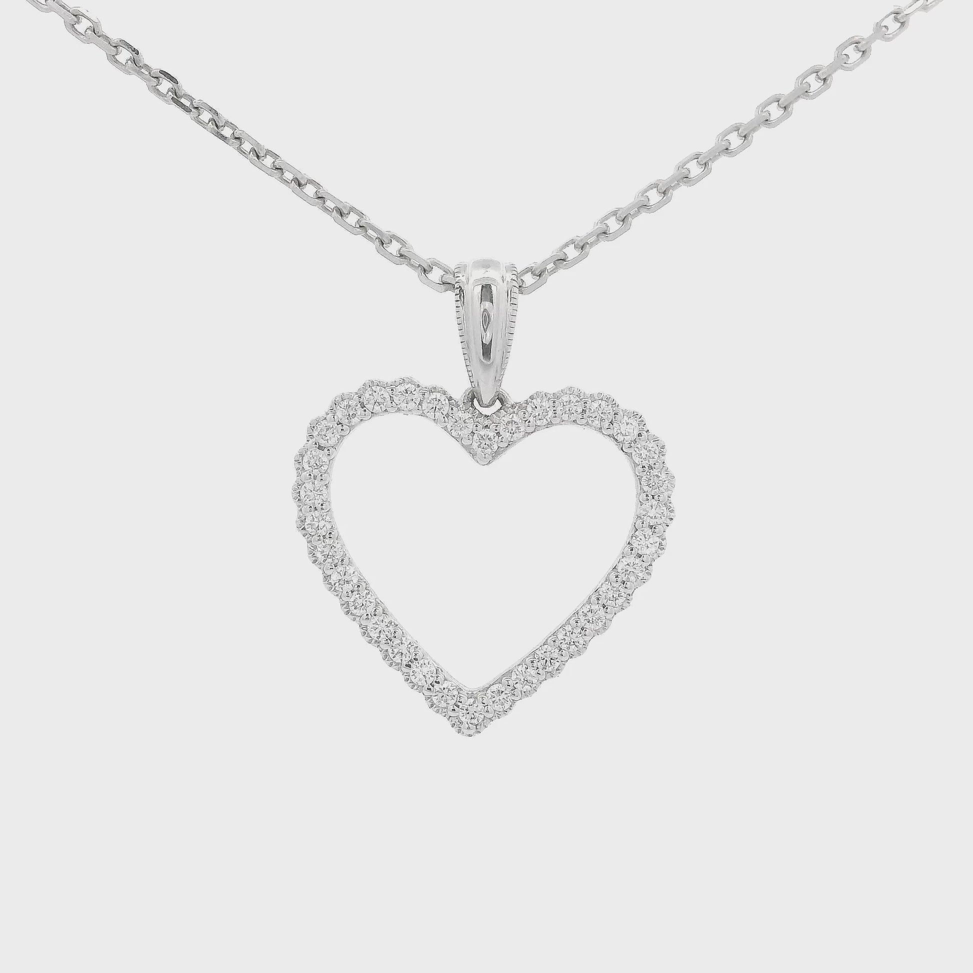 Heart Shaped Diamond Pendant in White Gold at Forever Rox Fine Jewelry