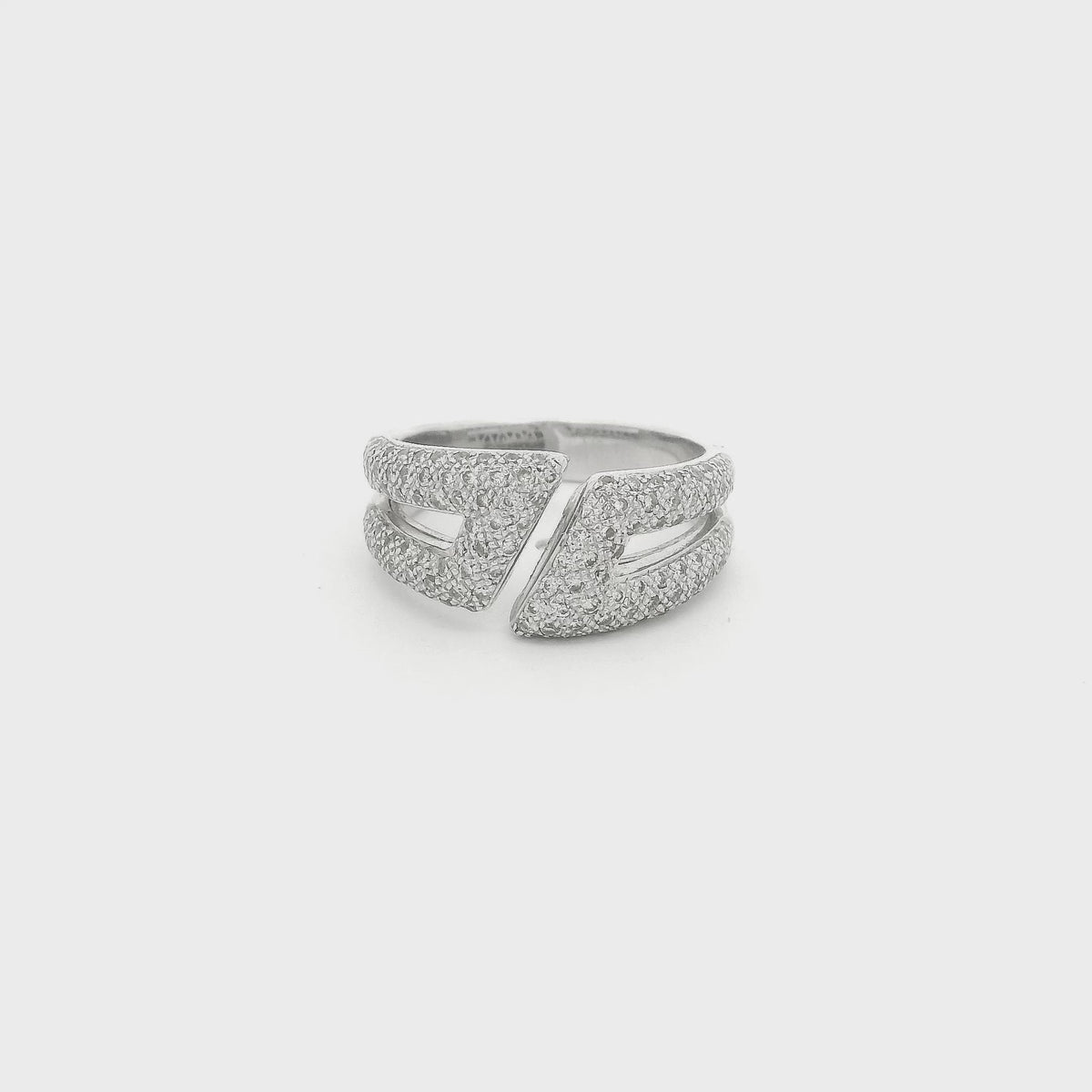 A White Gold Split Ring with pavé set diamonds at Forever Rox Fine Jewelry, Lake Tahoes Best Jewelry Store
