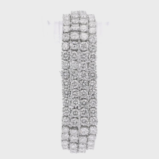 David Webb Signed 4 Row Diamond Bracelet mad In 18k White Gold & Platinum at Forever Rox Fine Jewelry